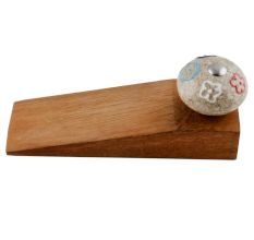 2 Pieces Multicolor Crackle Ceramic Wooden Door Stopper